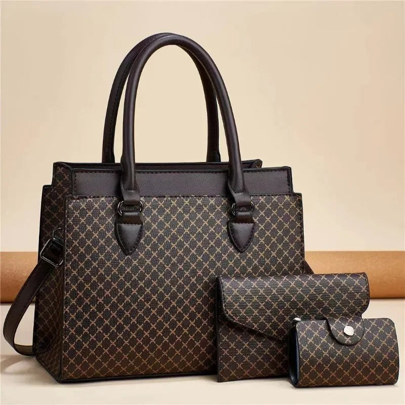 Verona Color Block Handbag - Espresso