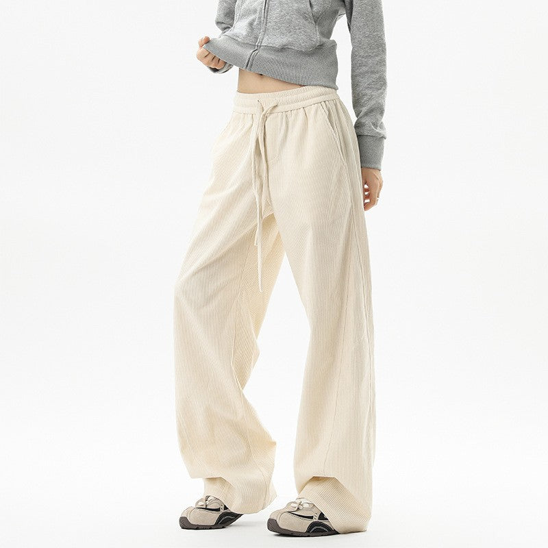 Verona Corduroy Straight Trousers - Almond Beige