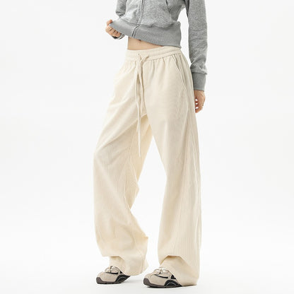 Verona Corduroy Straight Trousers - Almond Beige