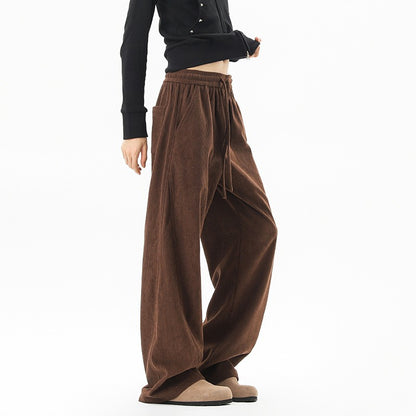 Verona Corduroy Straight Trousers - Espresso Brown