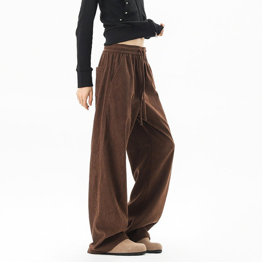 Verona Corduroy Straight Trousers - Espresso Brown