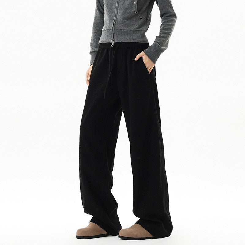 Verona Corduroy Straight Trousers - Onyx Black