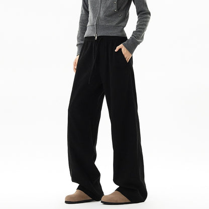 Verona Corduroy Straight Trousers - Onyx Black