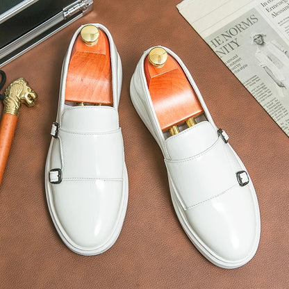 Verona Double Monk Shoes - Crisp White