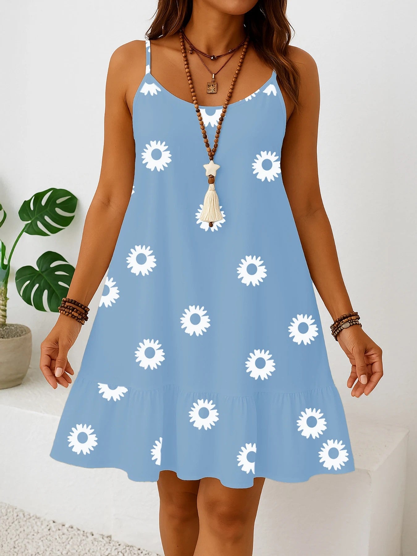 Verona Floral Sundress - Azure Blue
