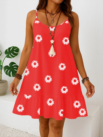 Verona Floral Sundress - Crimson Red