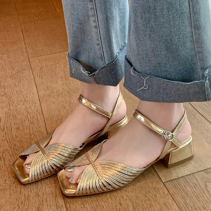 Verona Genuine Leather Low Heel Sandals