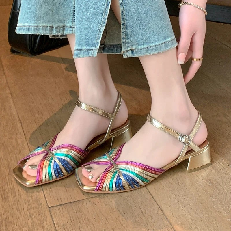 Verona Genuine Leather Low Heel Sandals