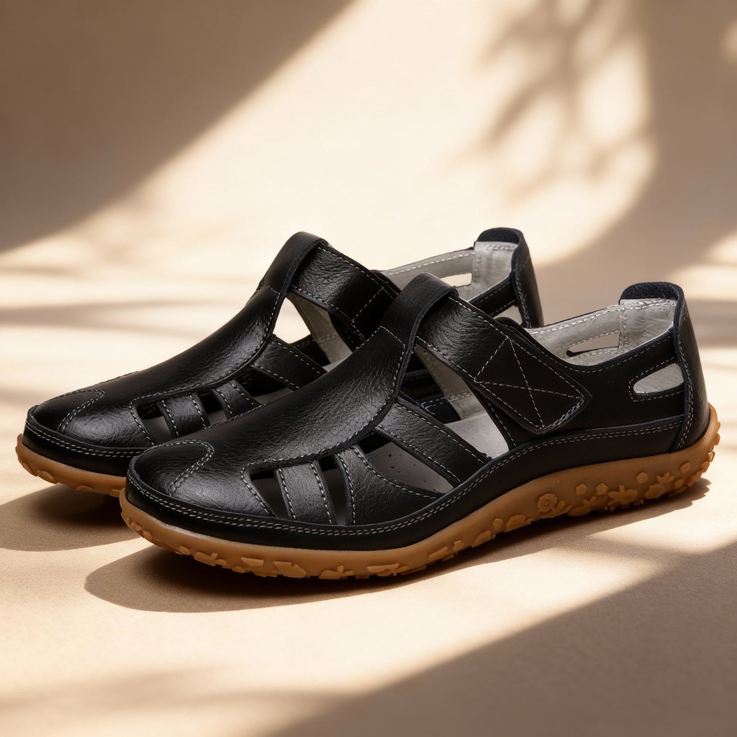 Verona Leather Slip-On Shoes - Black