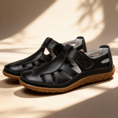 Verona Leather Slip-On Shoes - Black