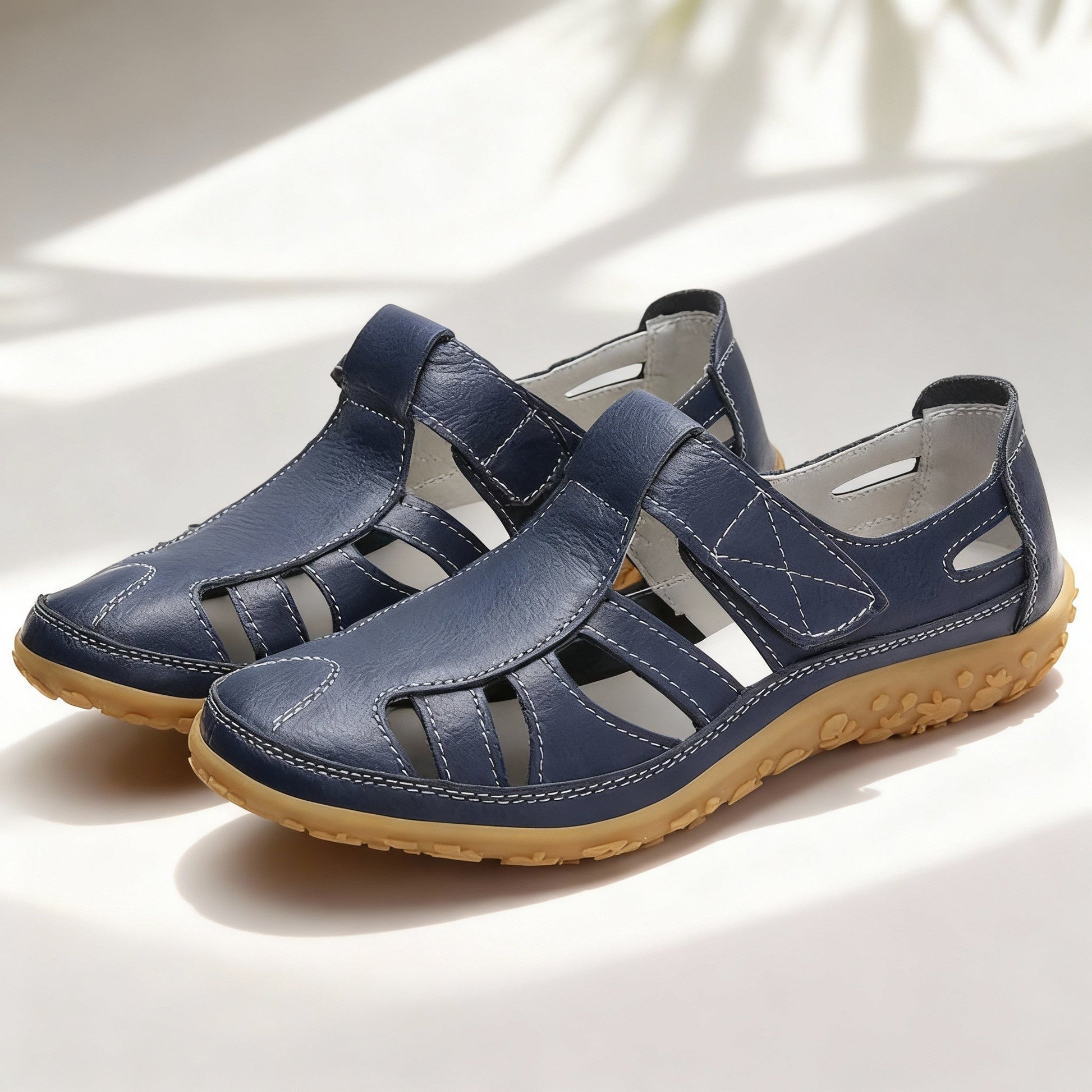 Verona Leather Slip-On Shoes - Navy