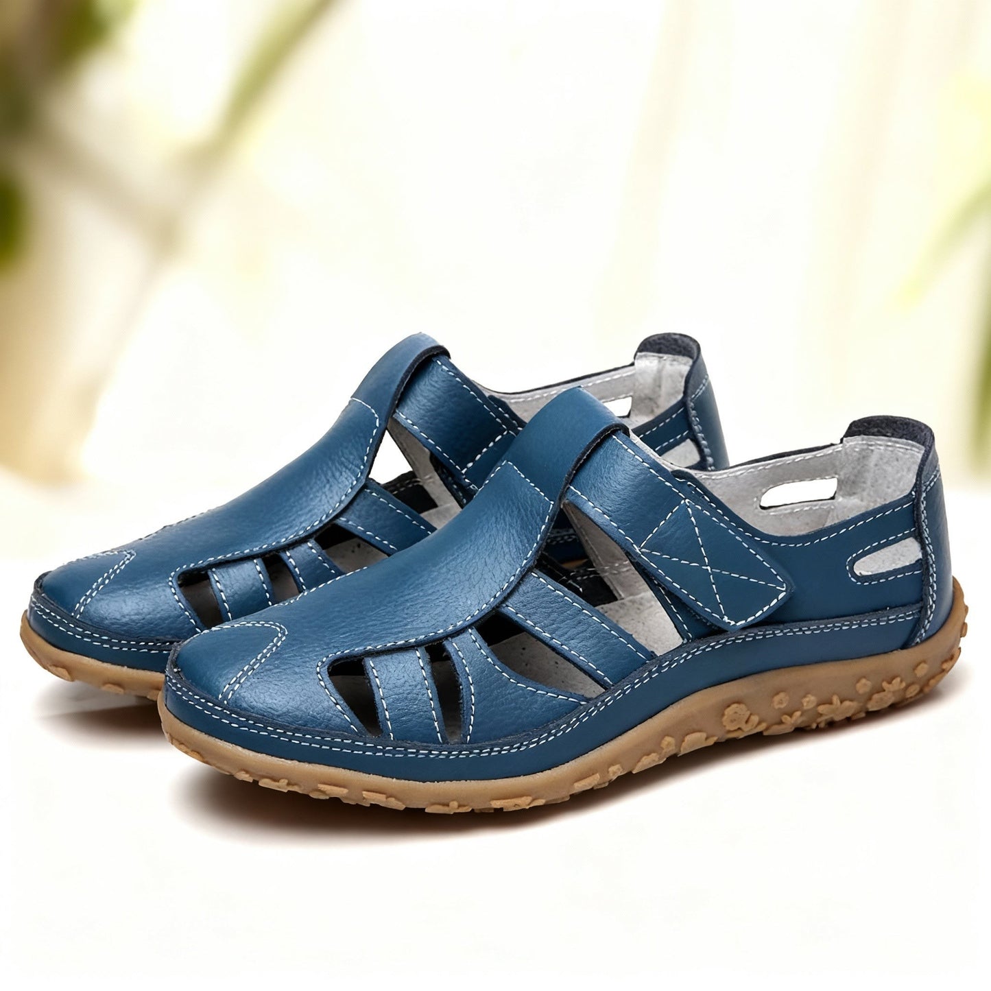 Verona Leather Slip-On Shoes - Ocean Blue
