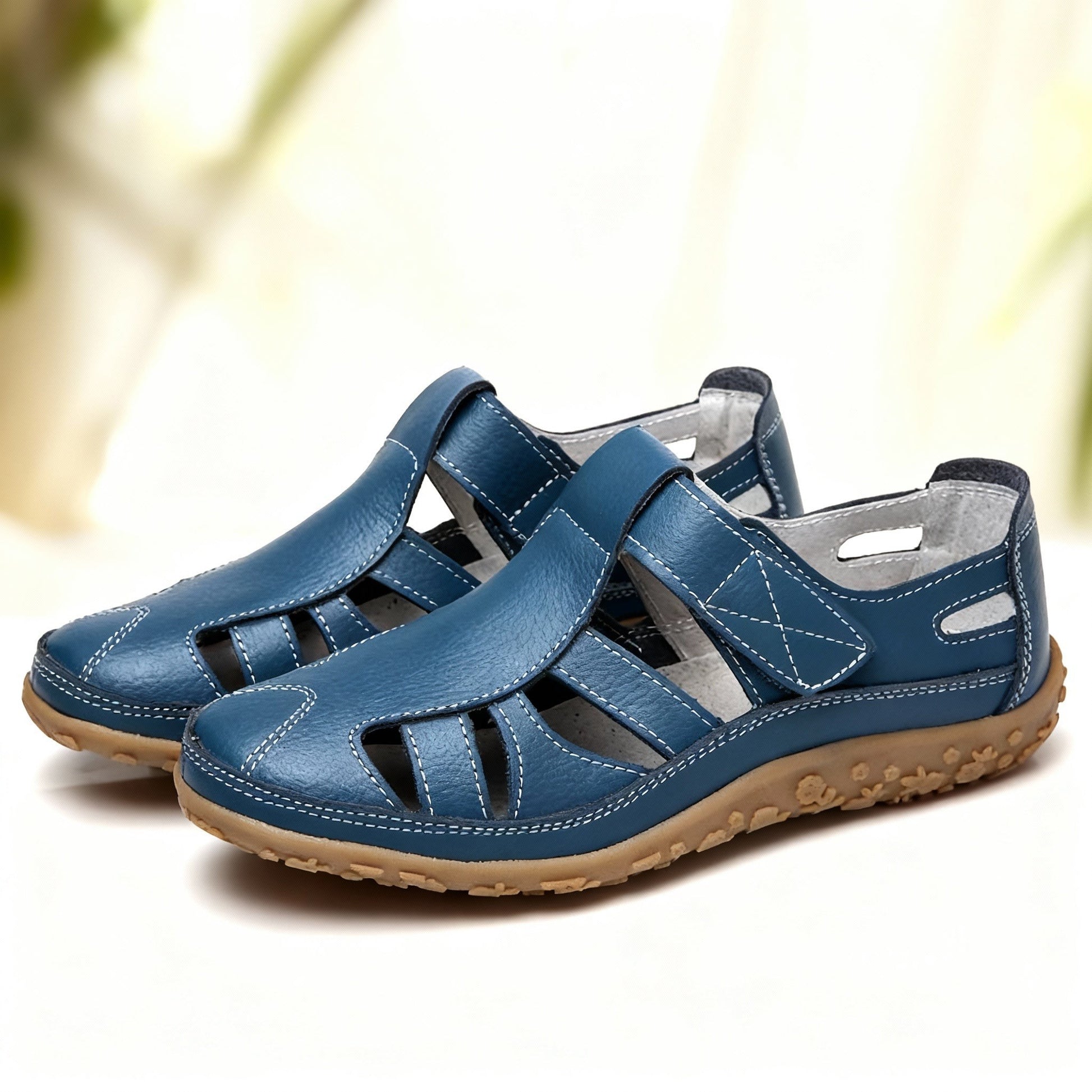 Verona Leather Slip-On Shoes - Ocean Blue