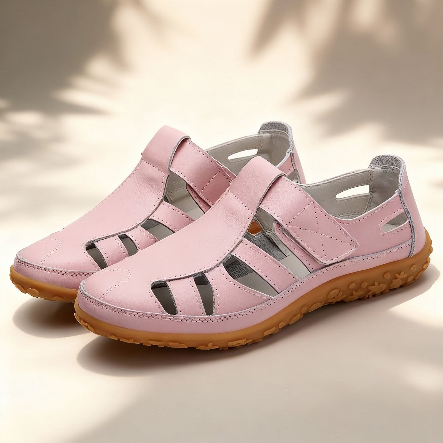 Verona Leather Slip-On Shoes - Petal Pink