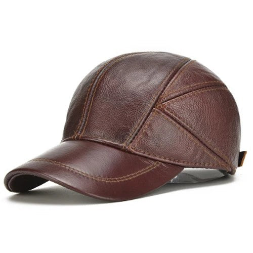Verona Leather Cap - Mahogany