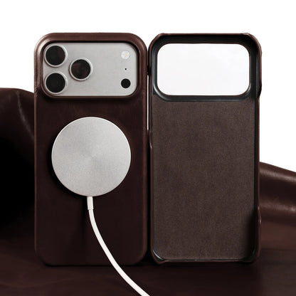 Verona Magnetic Genuine Leather Case - Dark Brown