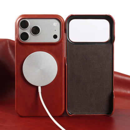 Verona Magnetic Genuine Leather Case - Ruby Red