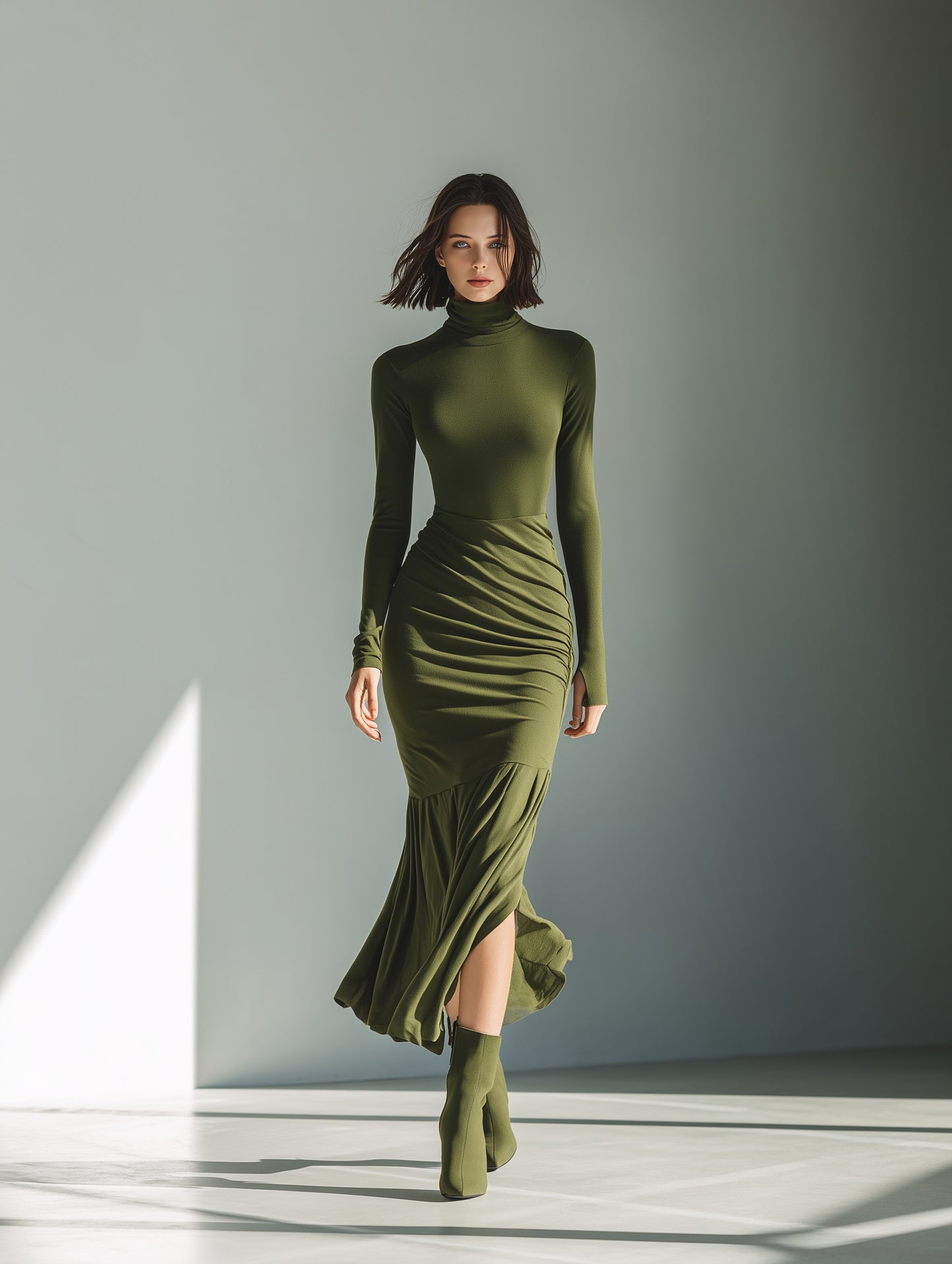 Verona Pleated Stretch Maxi Dress