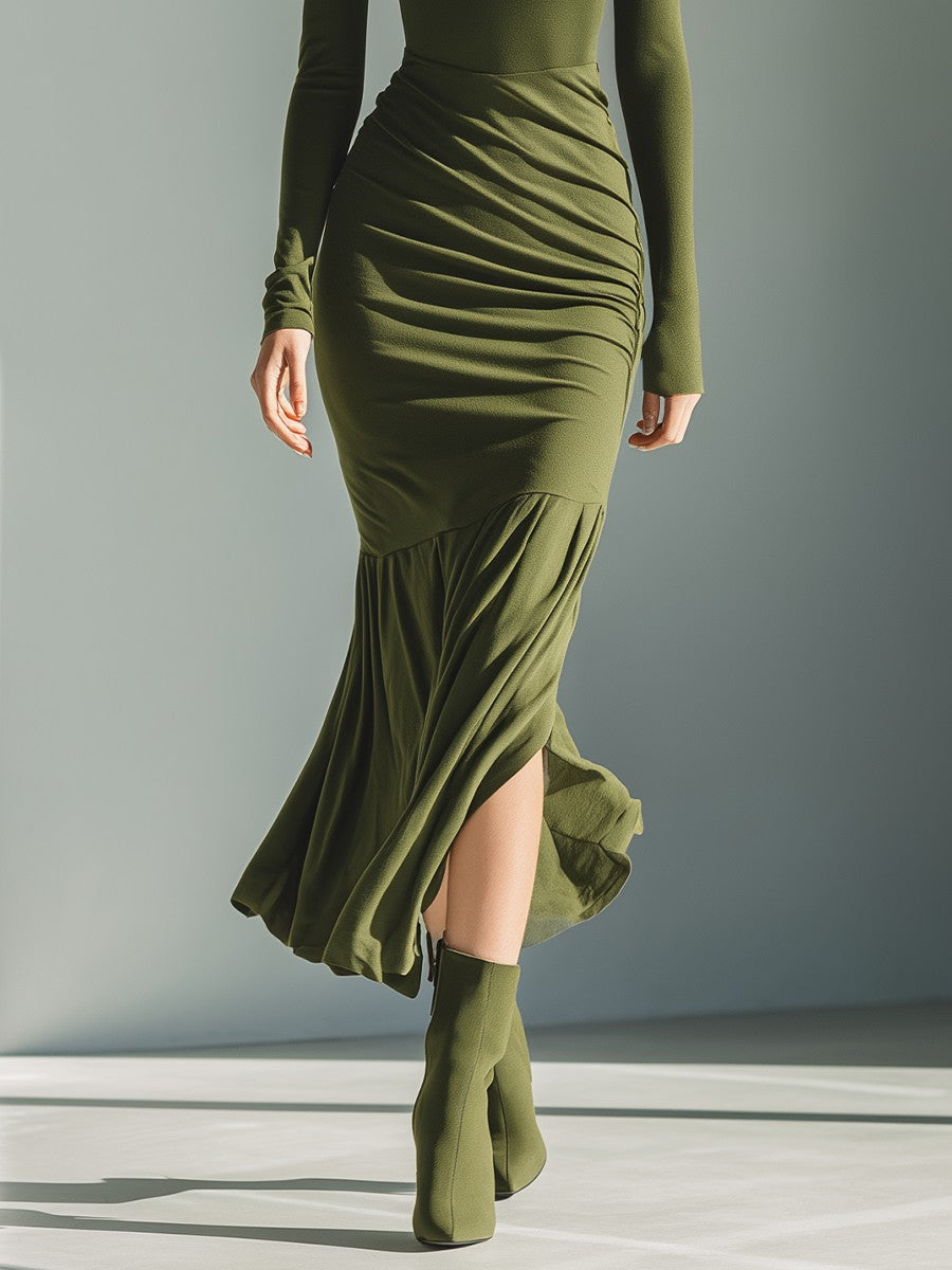 Verona Pleated Stretch Maxi Dress