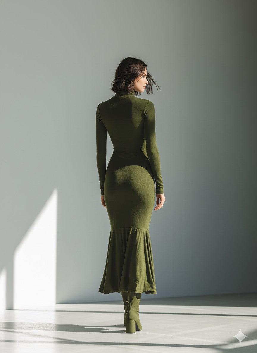 Verona Pleated Stretch Maxi Dress