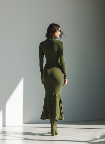Verona Pleated Stretch Maxi Dress