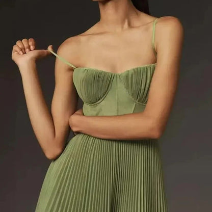 Verona Pleated Suspender Dress