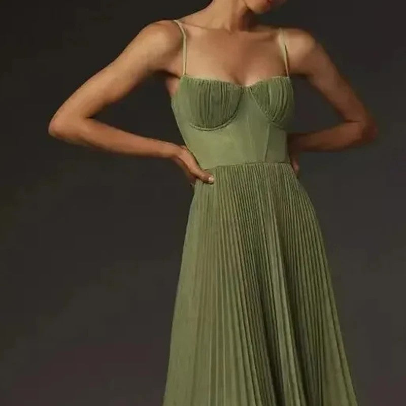 Verona Pleated Suspender Dress