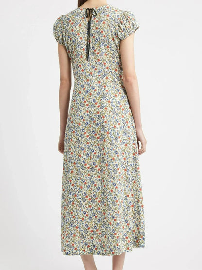 Verona Puff Sleeve Cotton Midi-Dress