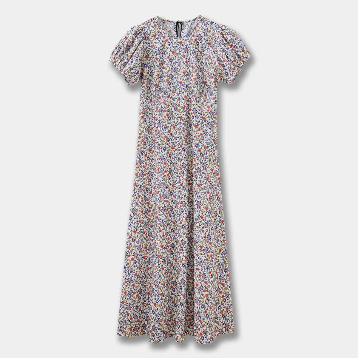 Verona Puff Sleeve Cotton Midi-Dress - Beige