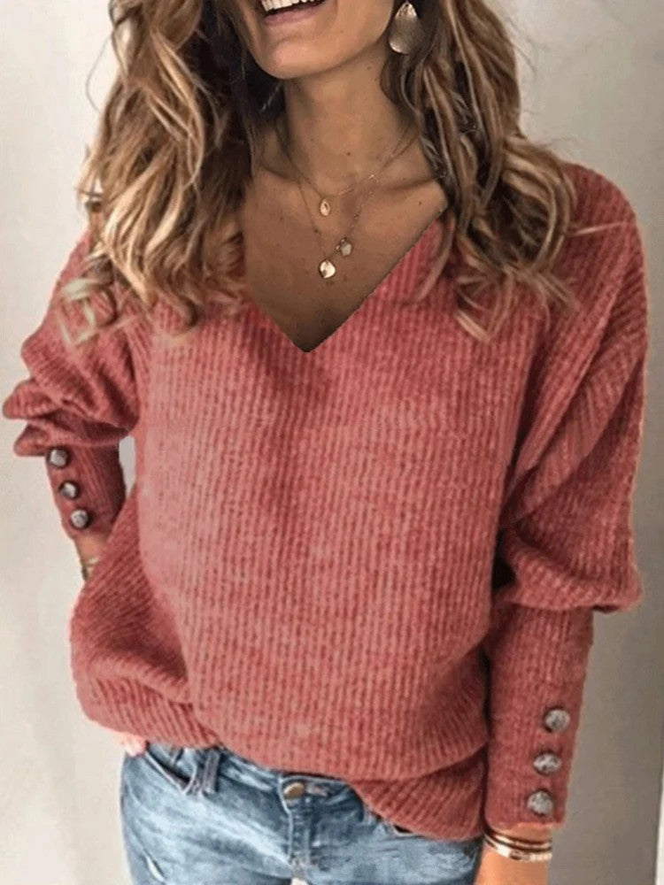 Verona Ribbed Knit Sweater - Terracotta
