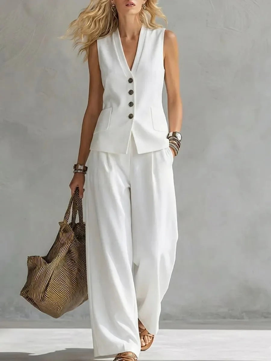 Verona Tailored Two-Piece Set - Optic White
