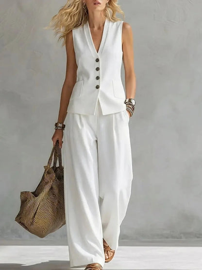 Verona Tailored Two-Piece Set - Optic White