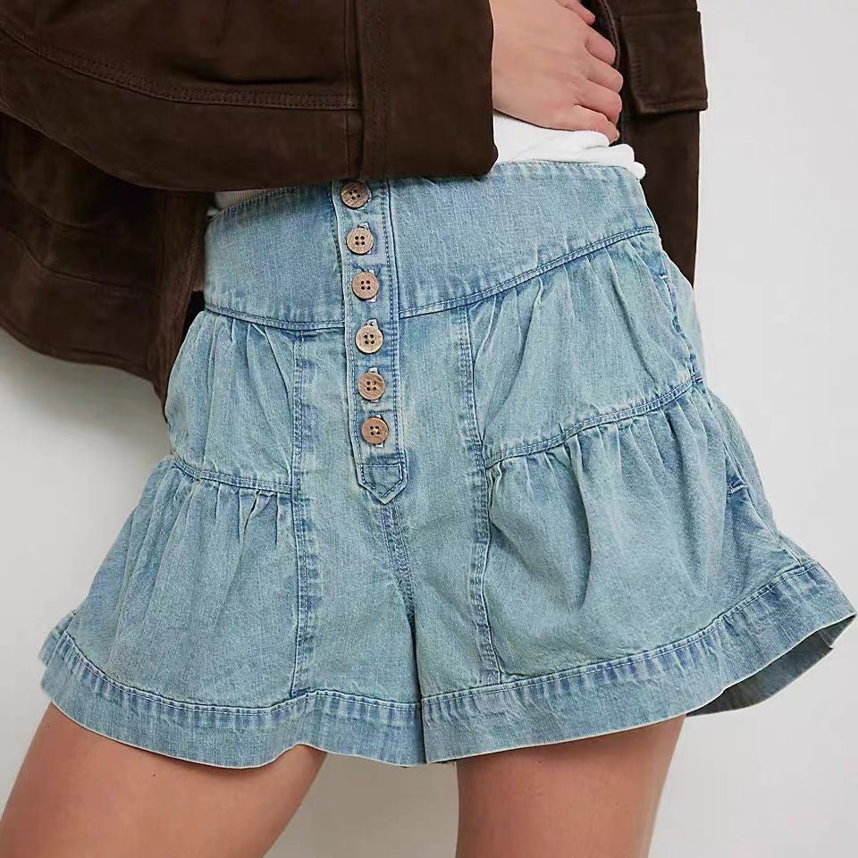 Verzasca Slim Denim Shorts - Sky Blue