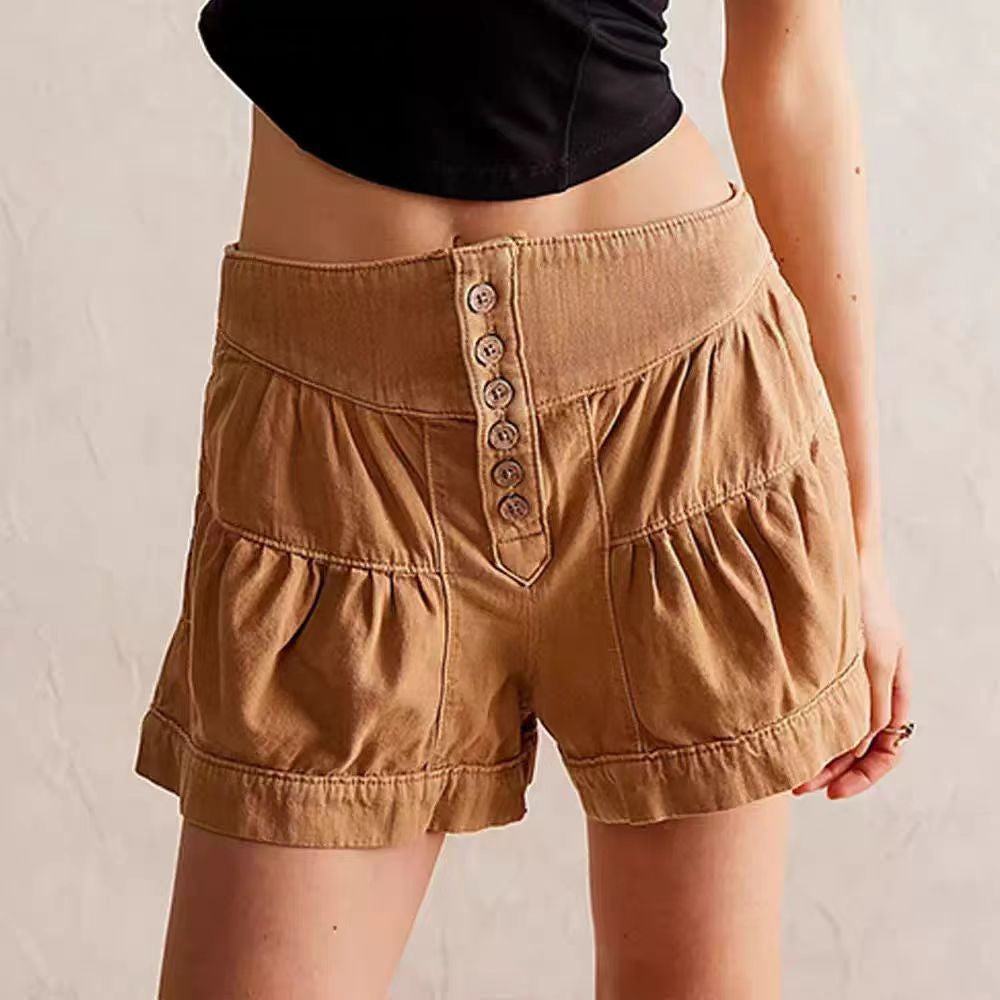 Verzasca Slim Denim Shorts - Taupe