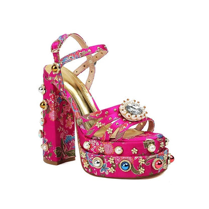 Visconté Satin Platform Sandals