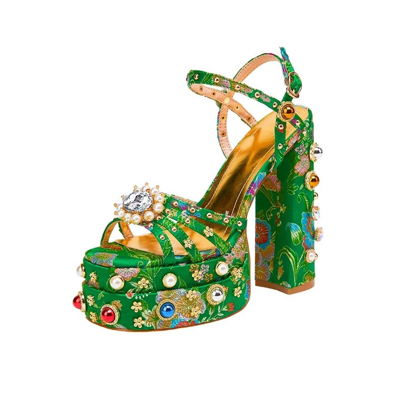 Visconté Satin Platform Sandals