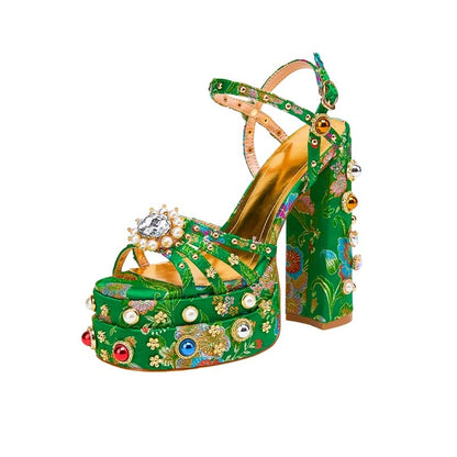 Visconté Satin Platform Sandals