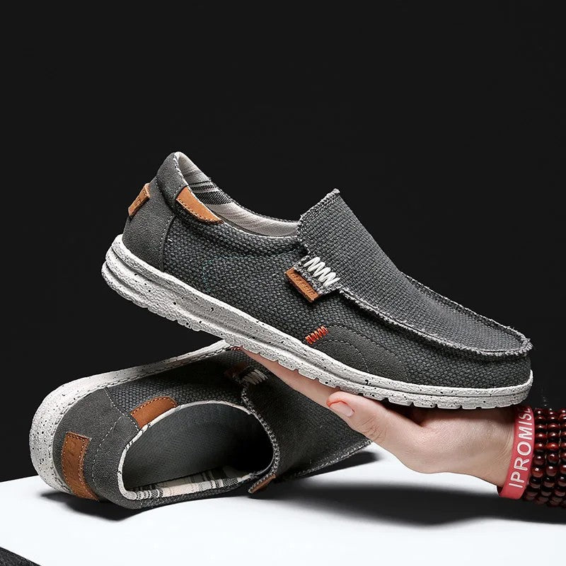 Vista Canvas Slip-On Loafers - Stone Gray