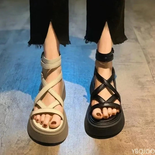 Vicenza Criss-Cross Platform Sandals