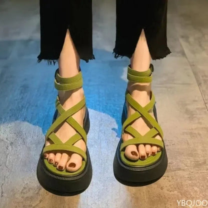 Vicenza Criss-Cross Platform Sandals