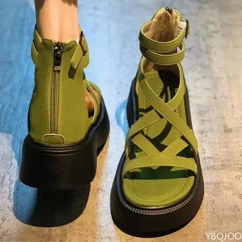 Vicenza Criss-Cross Platform Sandals
