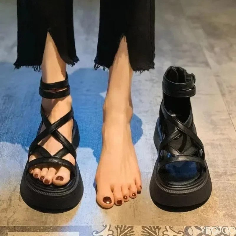 Vicenza Criss-Cross Platform Sandals