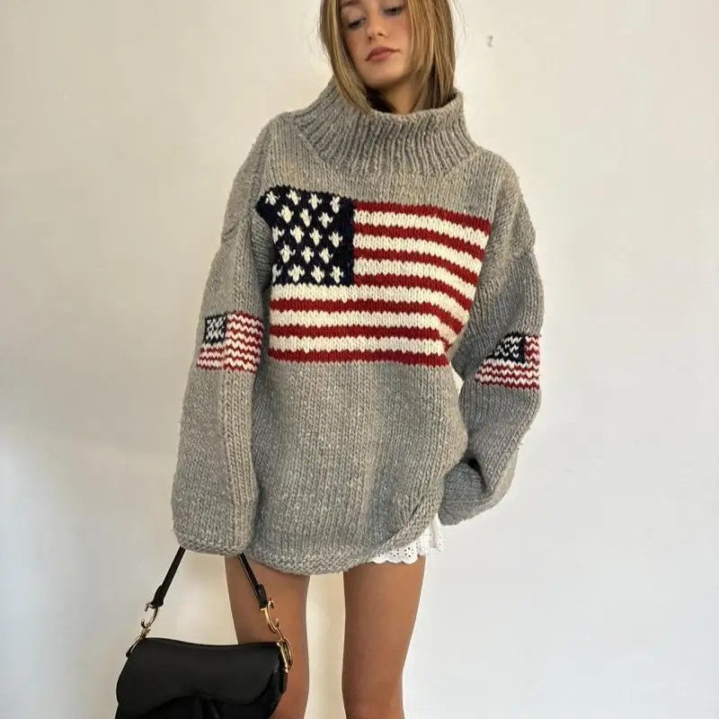 Vintage American Flag Sweater