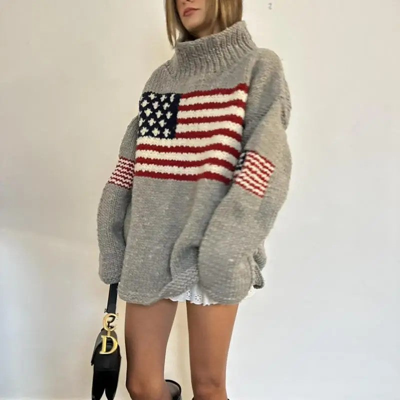 Vintage American Flag Sweater