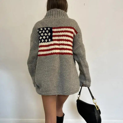 Vintage American Flag Sweater