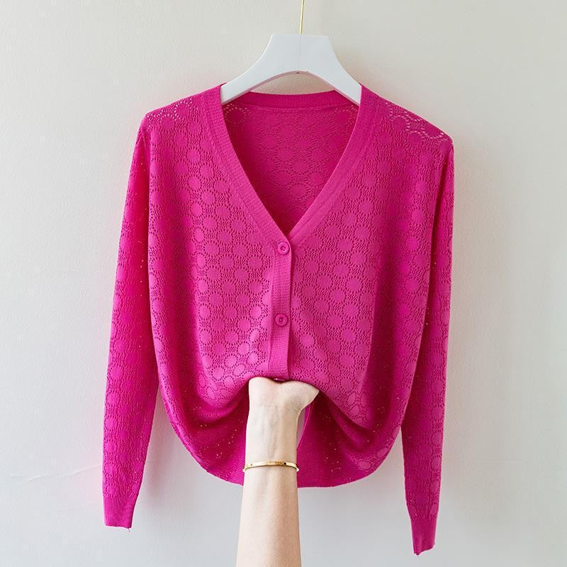 Visconté Silk Knit Cardigan - Rose Dust