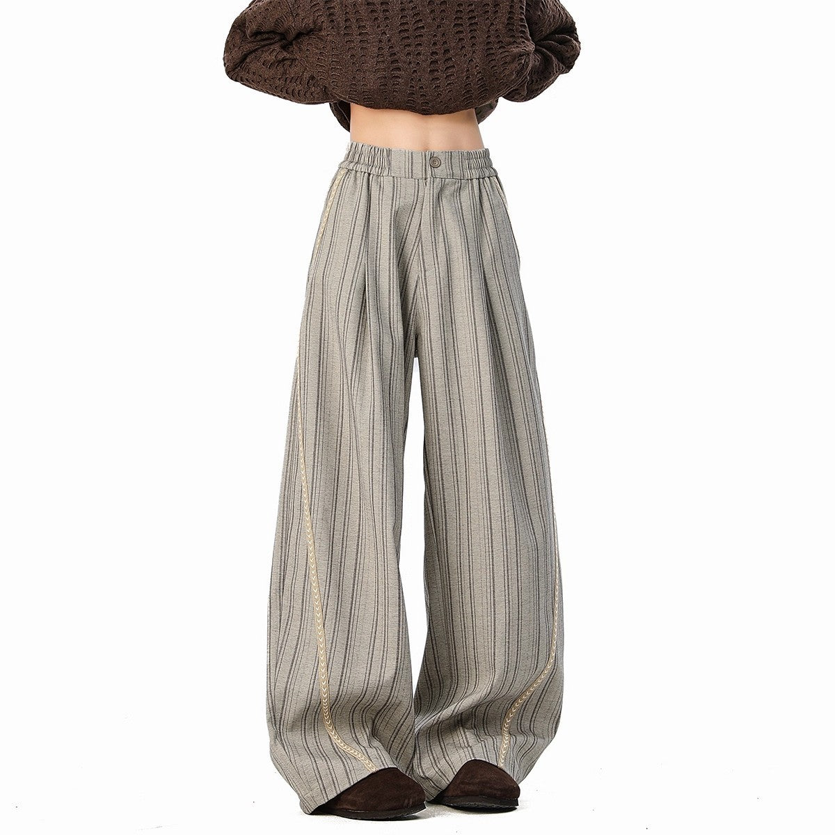 Vitoria Striped Wide-Leg Trousers