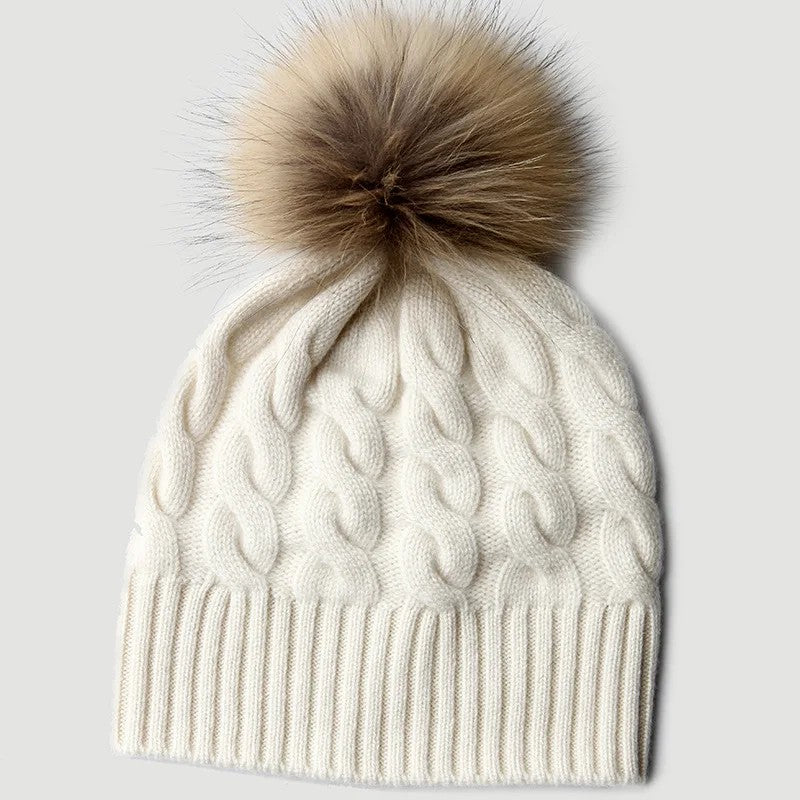 Zermatt 100% Cashmere Pom Beanie