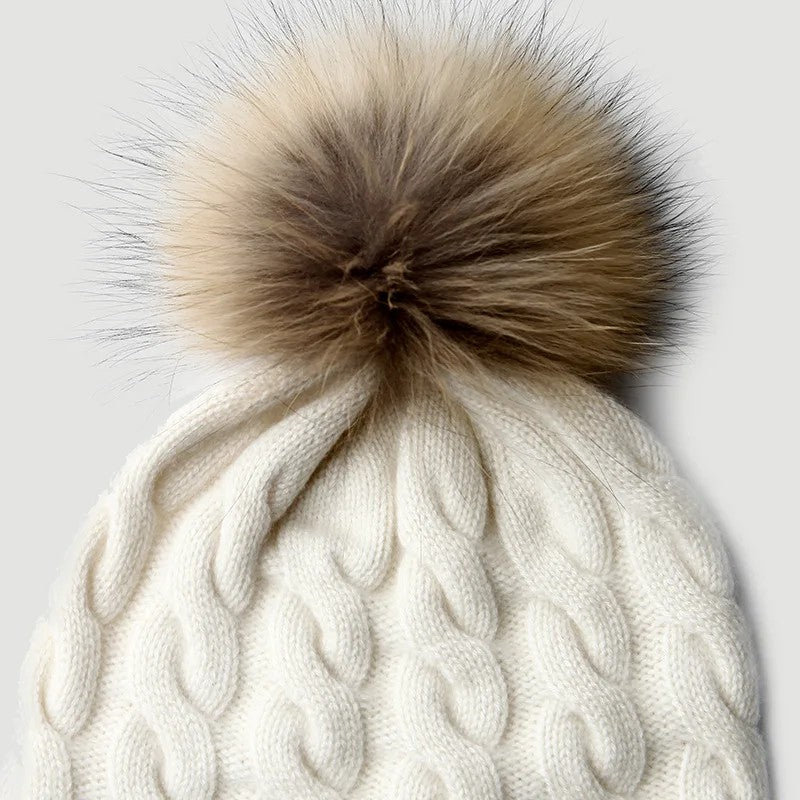 Zermatt 100% Cashmere Pom Beanie