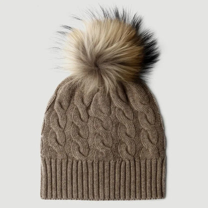 Zermatt 100% Cashmere Pom Beanie - Amethyst